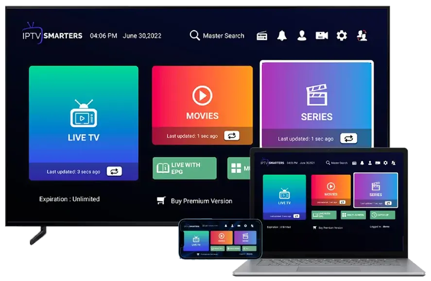 Streamabo auf Fernseher, Laptop und Smartphone